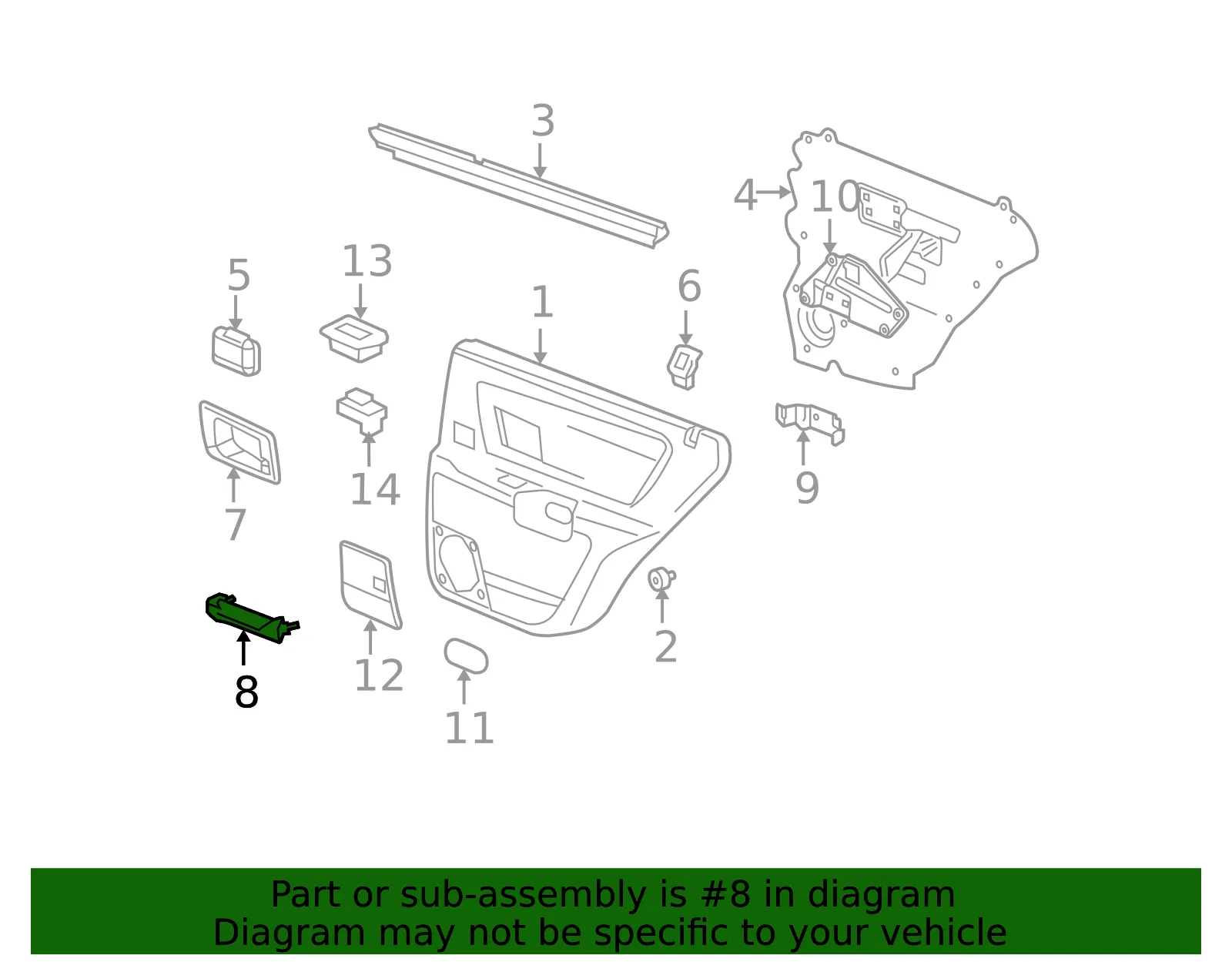 Handle Assembly Front S D Pull *E - GM (89040111) - view 2