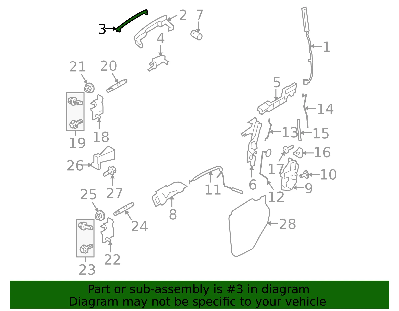Handle, Outside Insert - Ford (8A5Z-5422404-A) - view 4
