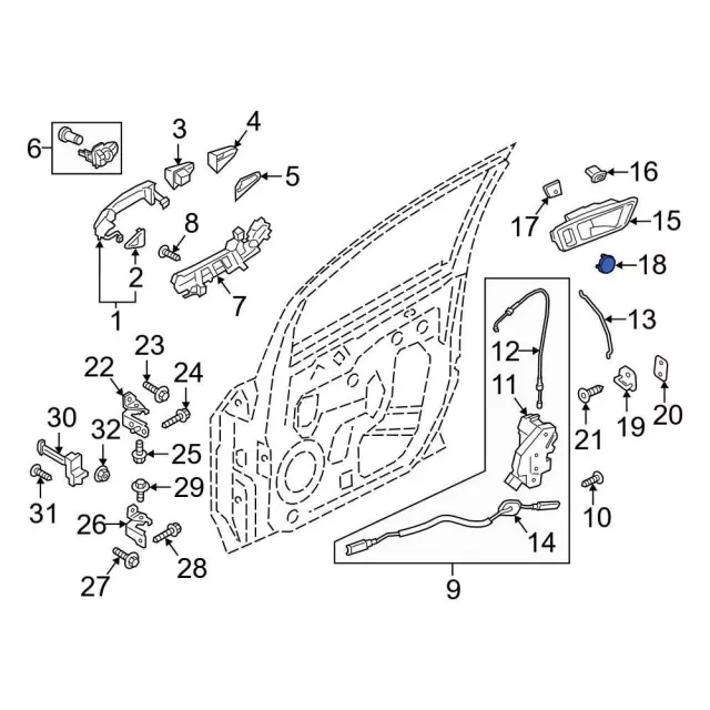 Handle, Inside Cap - Ford (8A6Z-99237W10-AA) - view 3