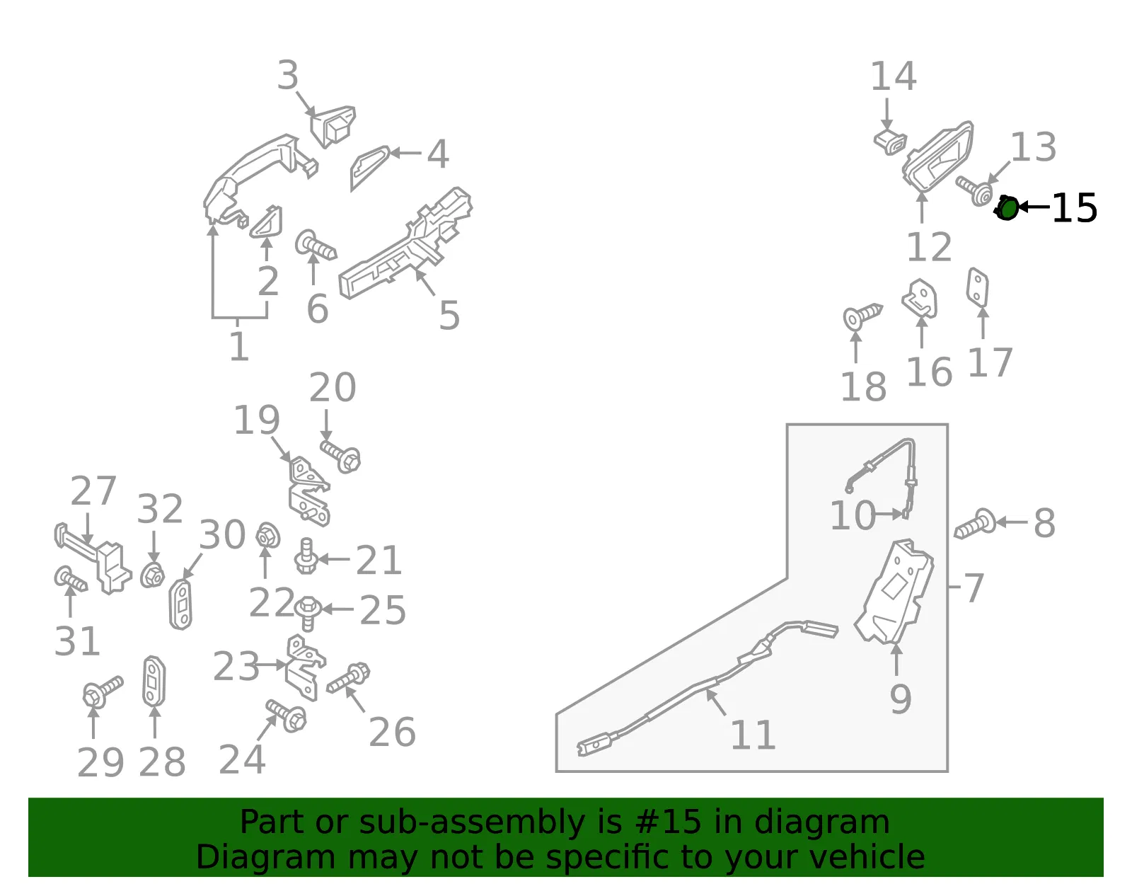 Handle, Inside Cap - Ford (8A6Z-99237W10-AA) - view 8