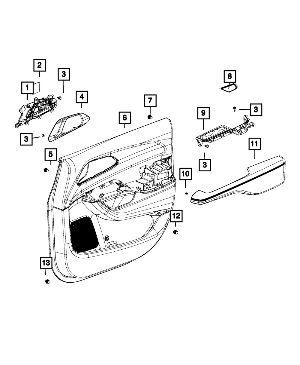 Front Door Trim Panel, Left - Mopar (8AA331X9AB)