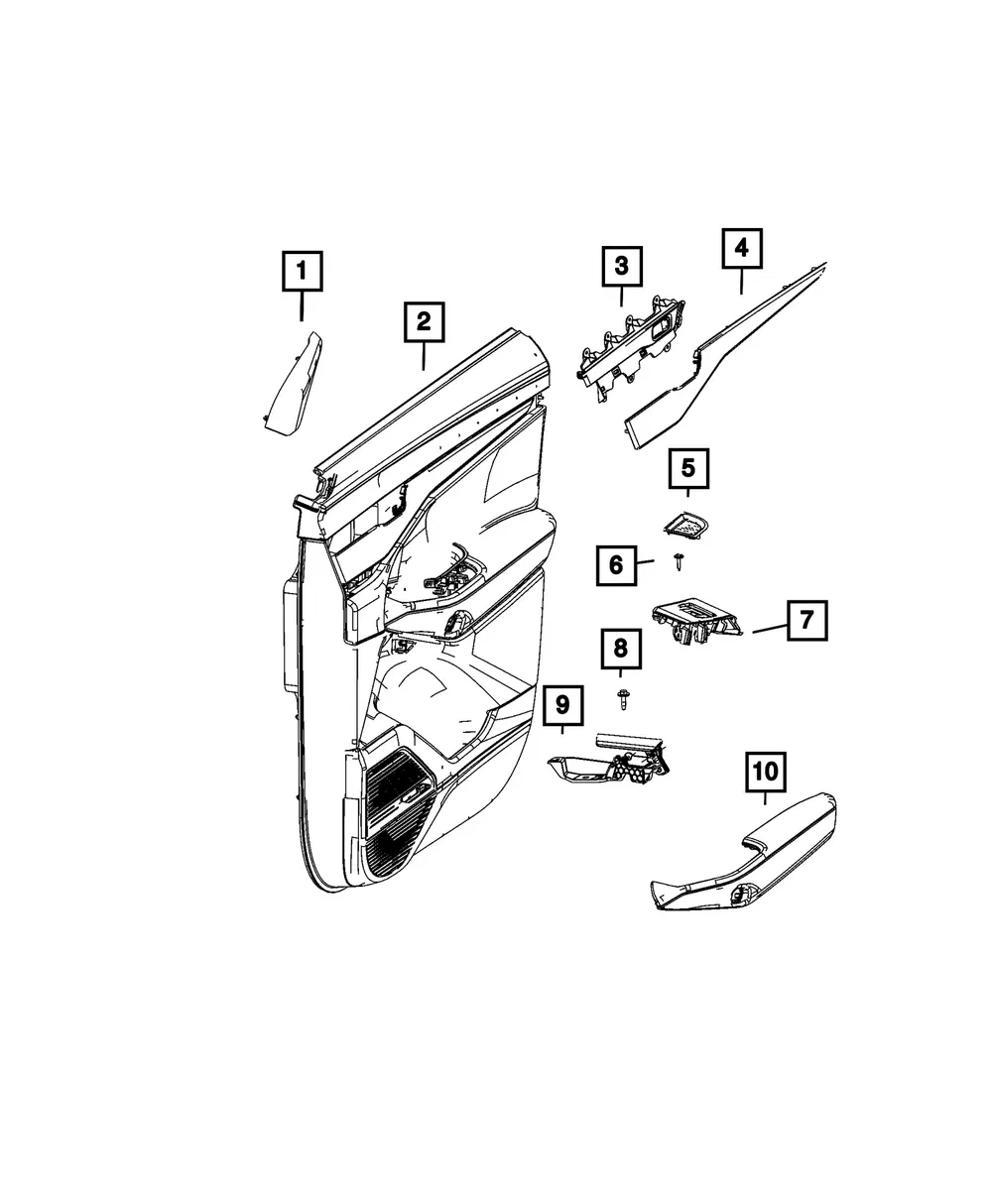 Front Door Trim Panel, Left - Mopar (8AT151B3AC)
