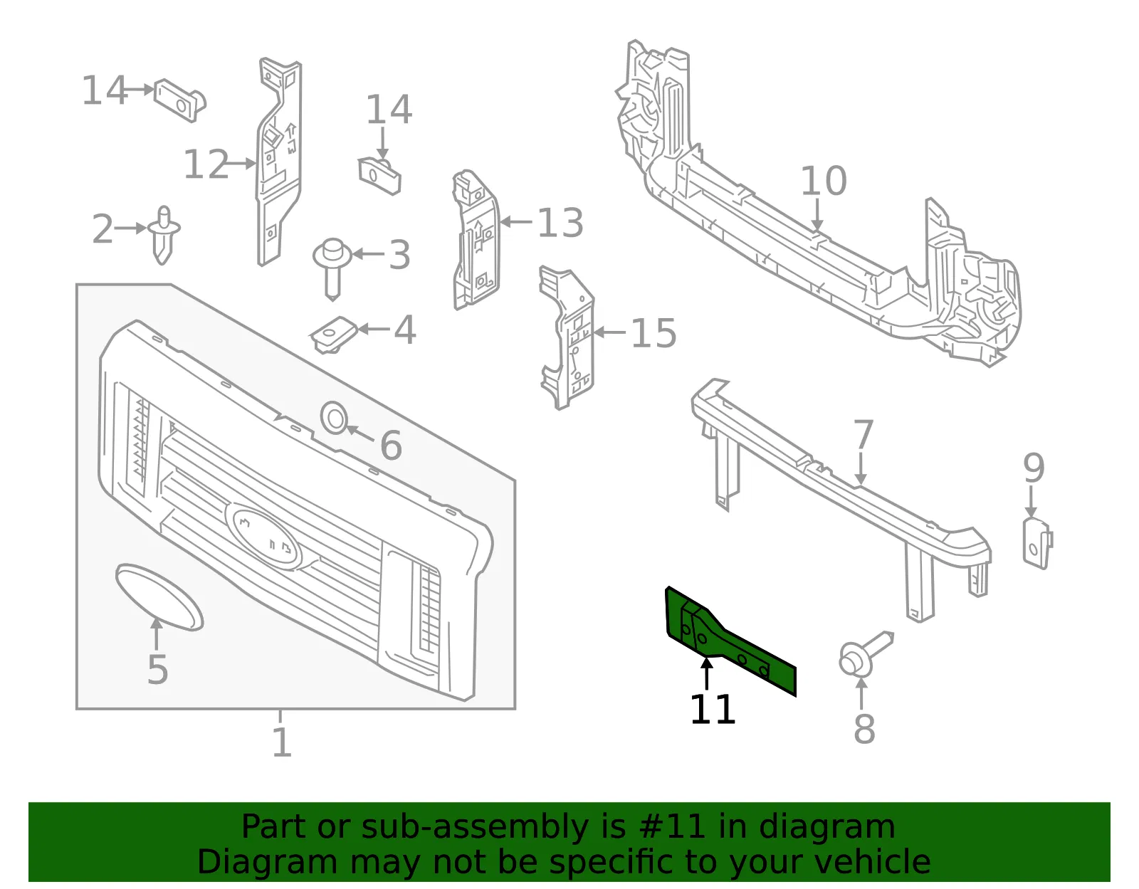 Grille Bracket - Ford (8C2Z-8182-A) - view 4