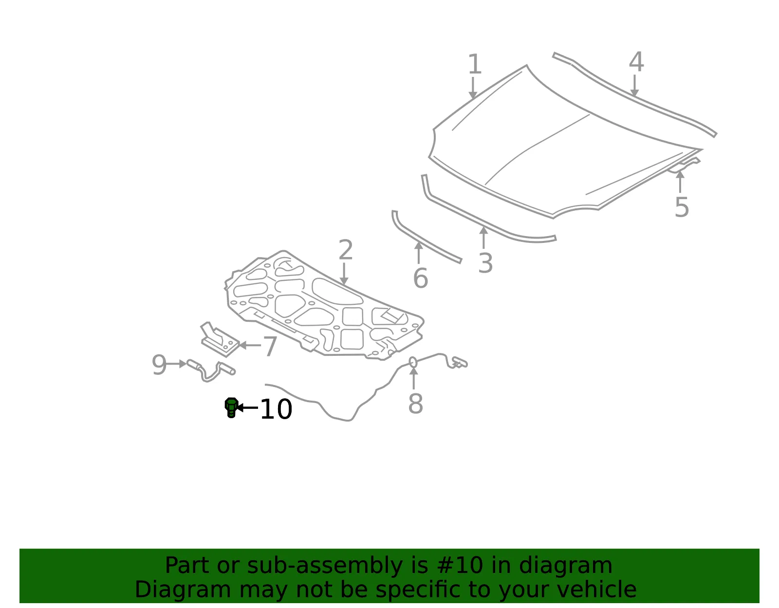 Hood Stop Buffer - Ford (8G1Z-16758-B) - view 4