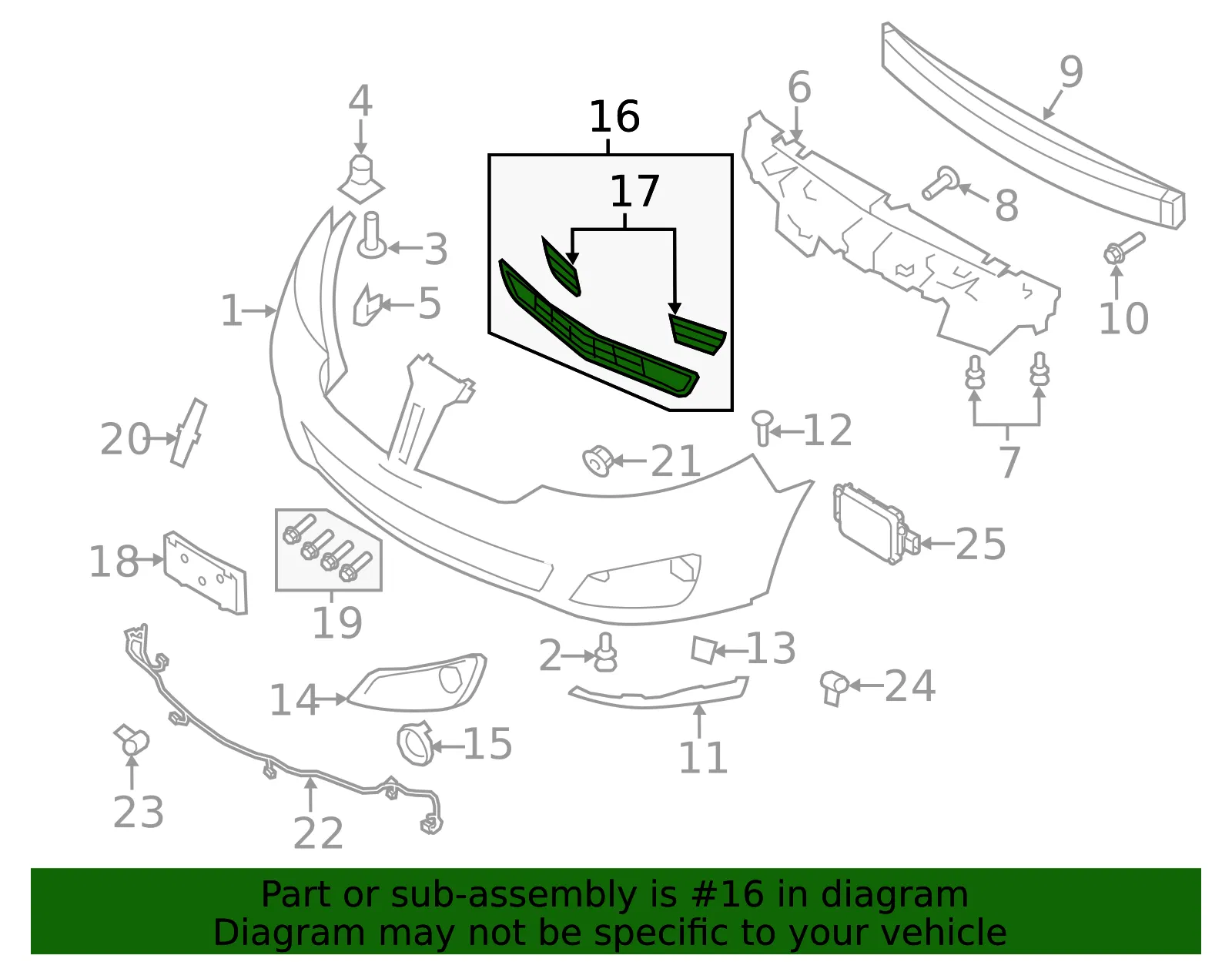 Grille Bumper - Ford (8a5z17k945bb) - view 3