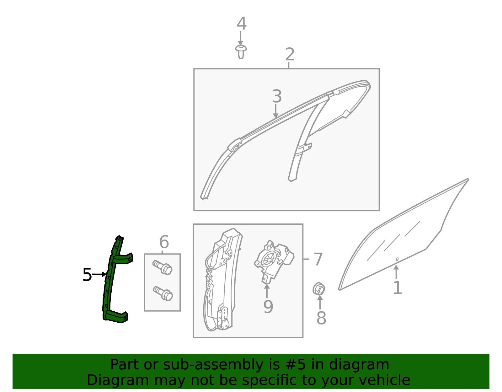 Window Regulator Guide - Ford (8a5z5425796a) - view 4