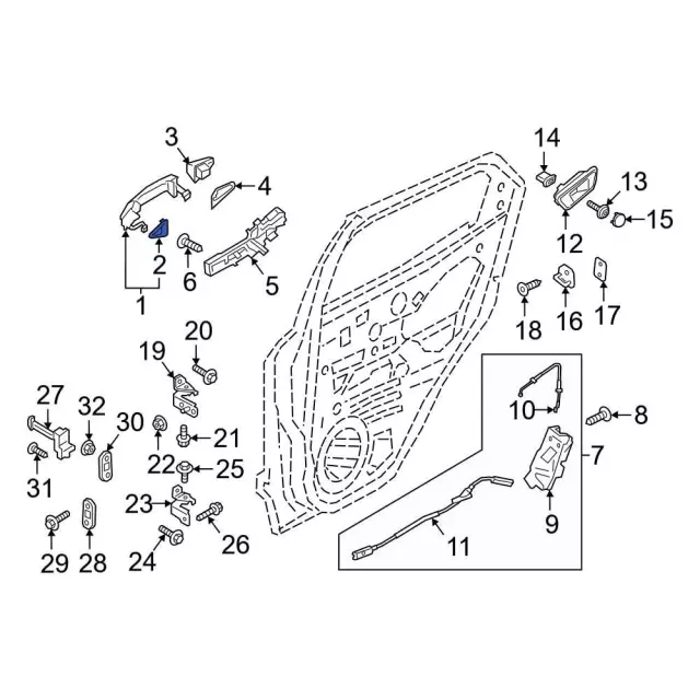 Handle, Outside Pad - Ford (8a6z5822042a) - view 3