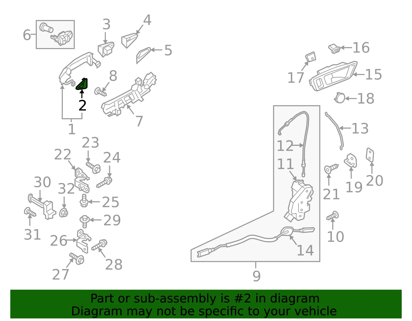 Handle, Outside Pad - Ford (8a6z5822042a) - view 8