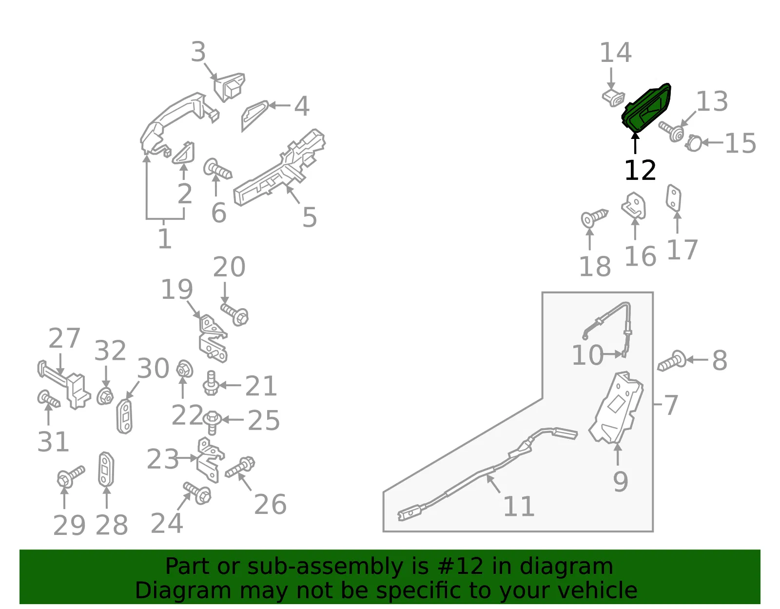 Handle, Inside - Ford (8a6z5822601ja) - view 3