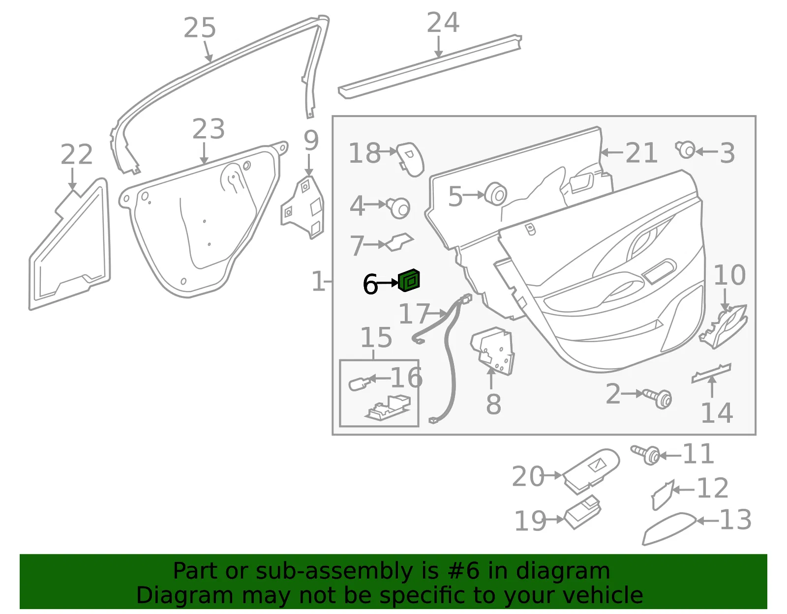Door Interior Trim Panel Washer - GM (9032271) - view 3
