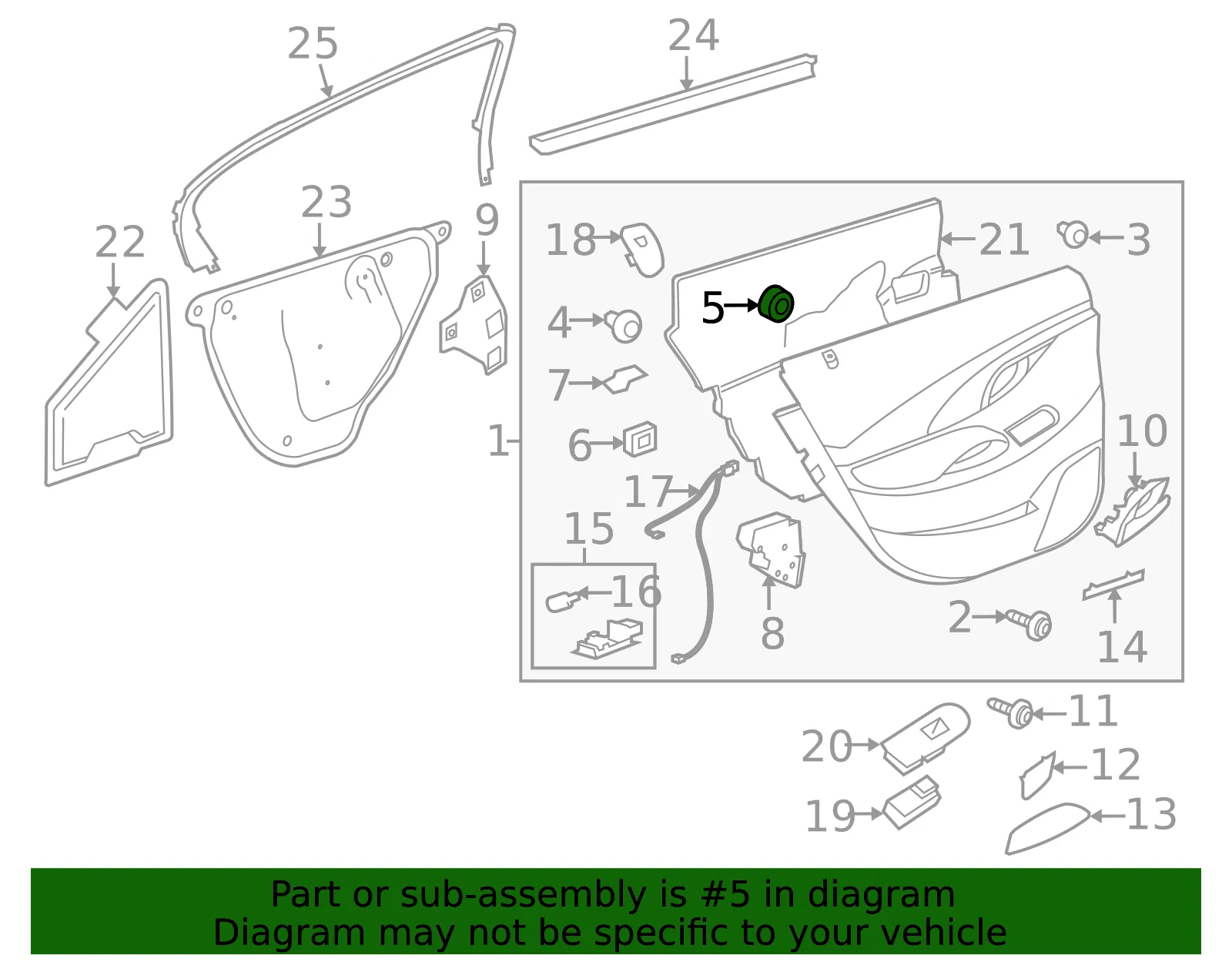 Door Interior Trim Panel Washer - GM (9032273) - view 3