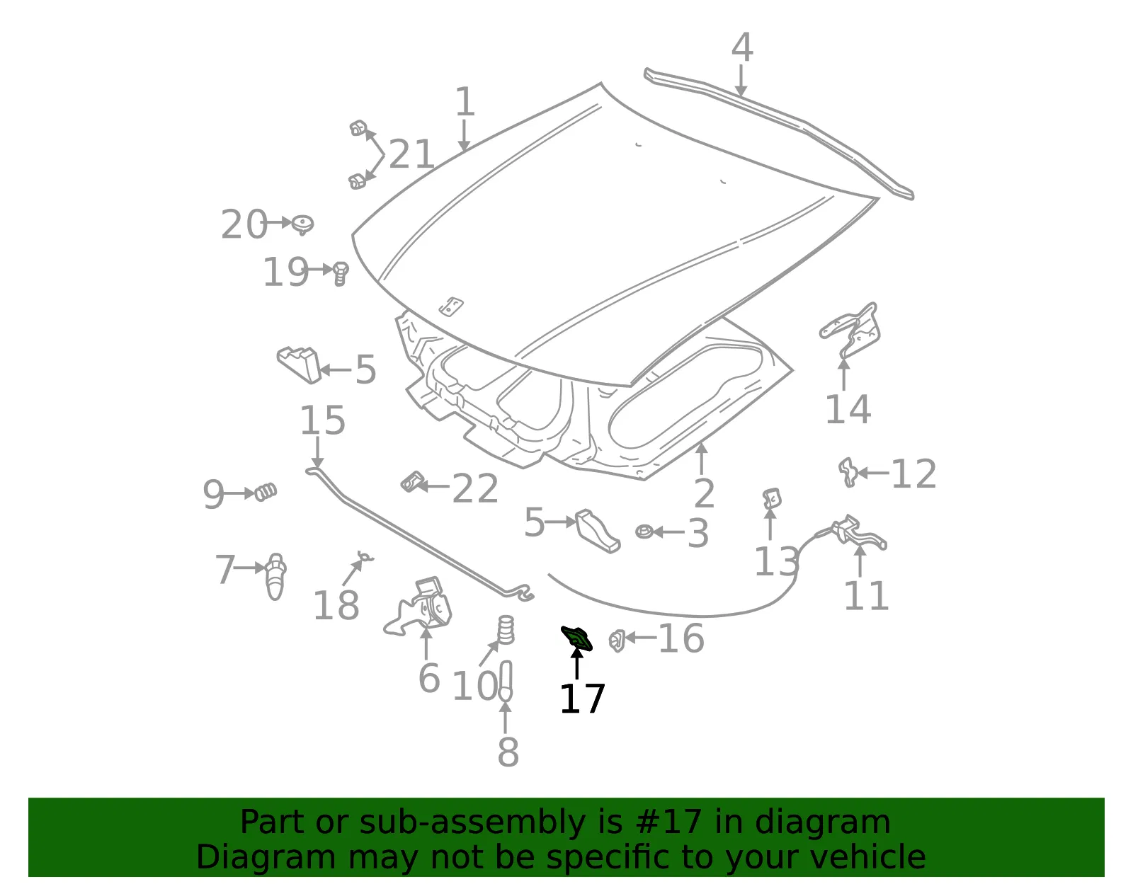 Insulator Hood Hold Open R - GM (9135904) - view 2