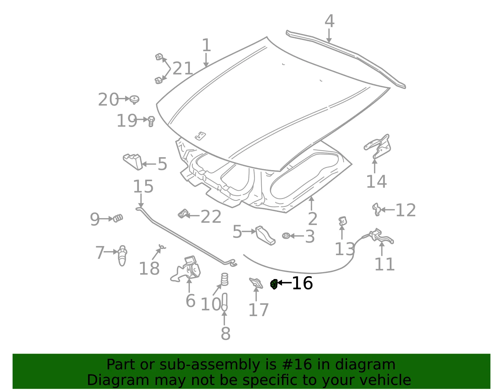 Retainer Hood Hold Open Ro - GM (9135910) - view 2