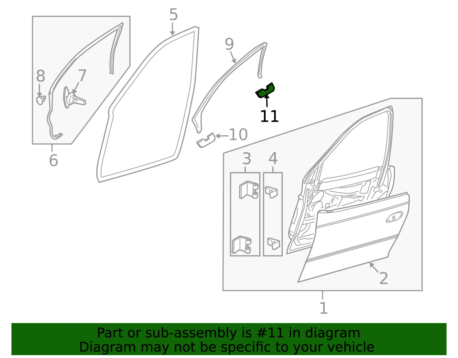 Side Door Window Frame Seal - GM (92055872) - view 3