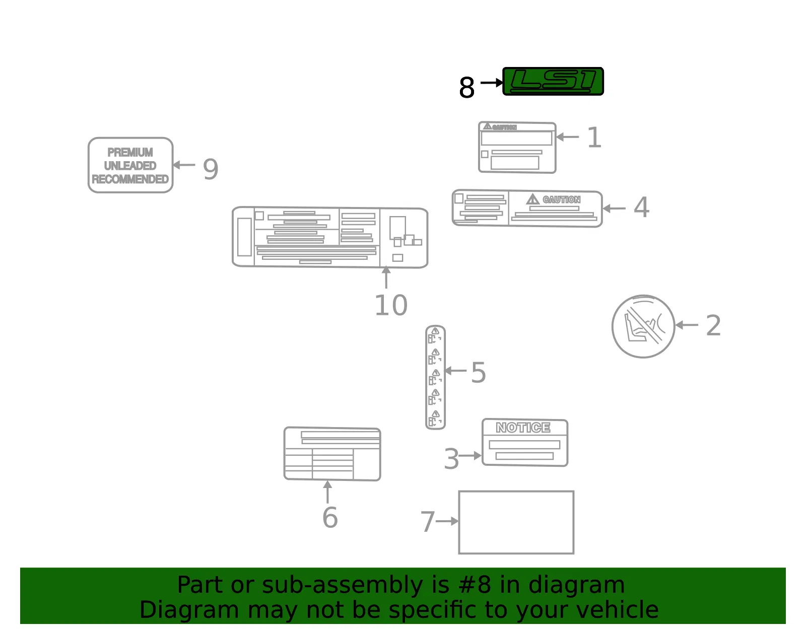 Engine Identification Label - GM (92067354) - view 3
