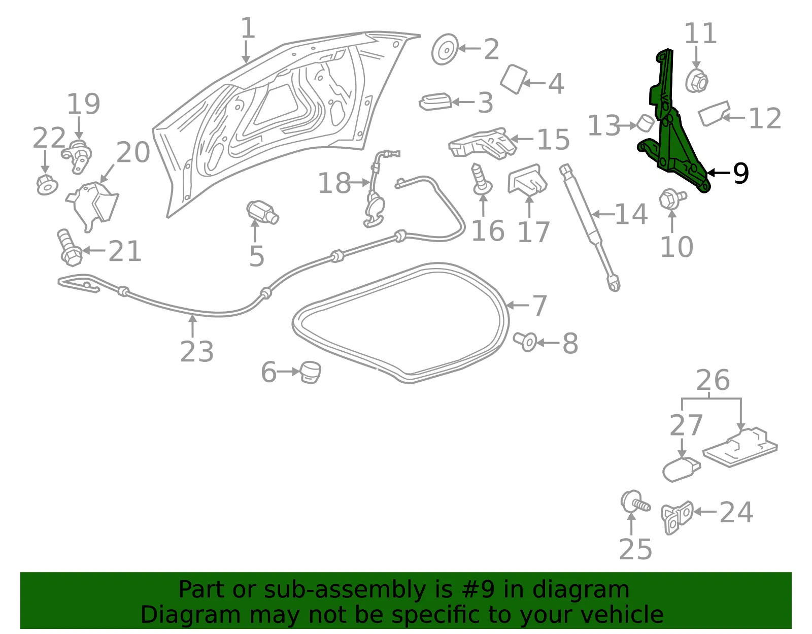 Hinge - Passenger Side (RH) - GM (92226384) - view 5