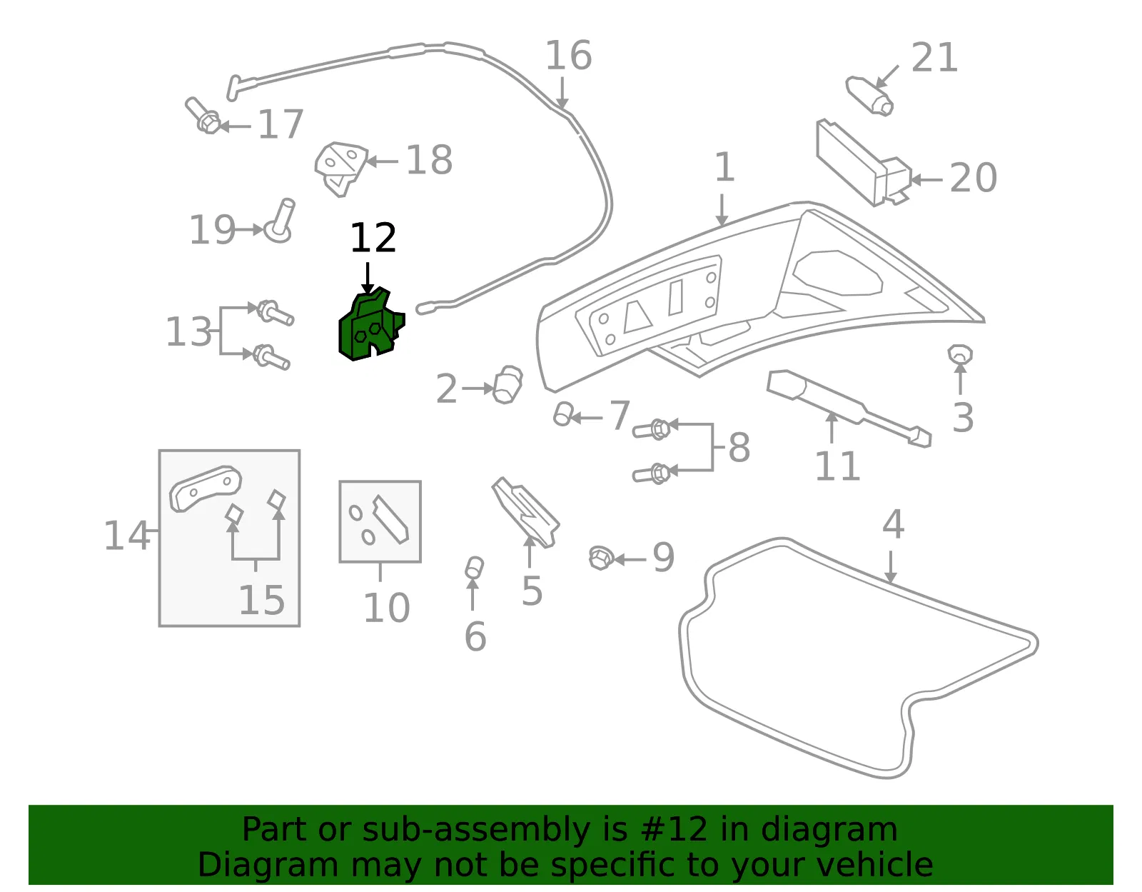 Deck Lid Latch - GM (92228108) - view 6