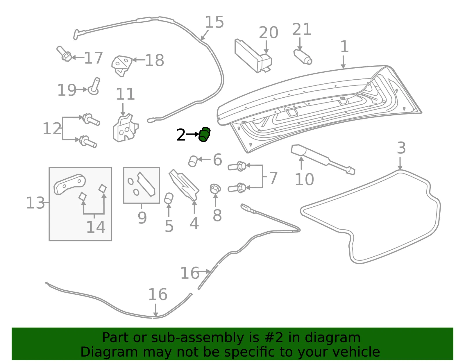 Deck Lid Bumper - GM (92231413) - view 4