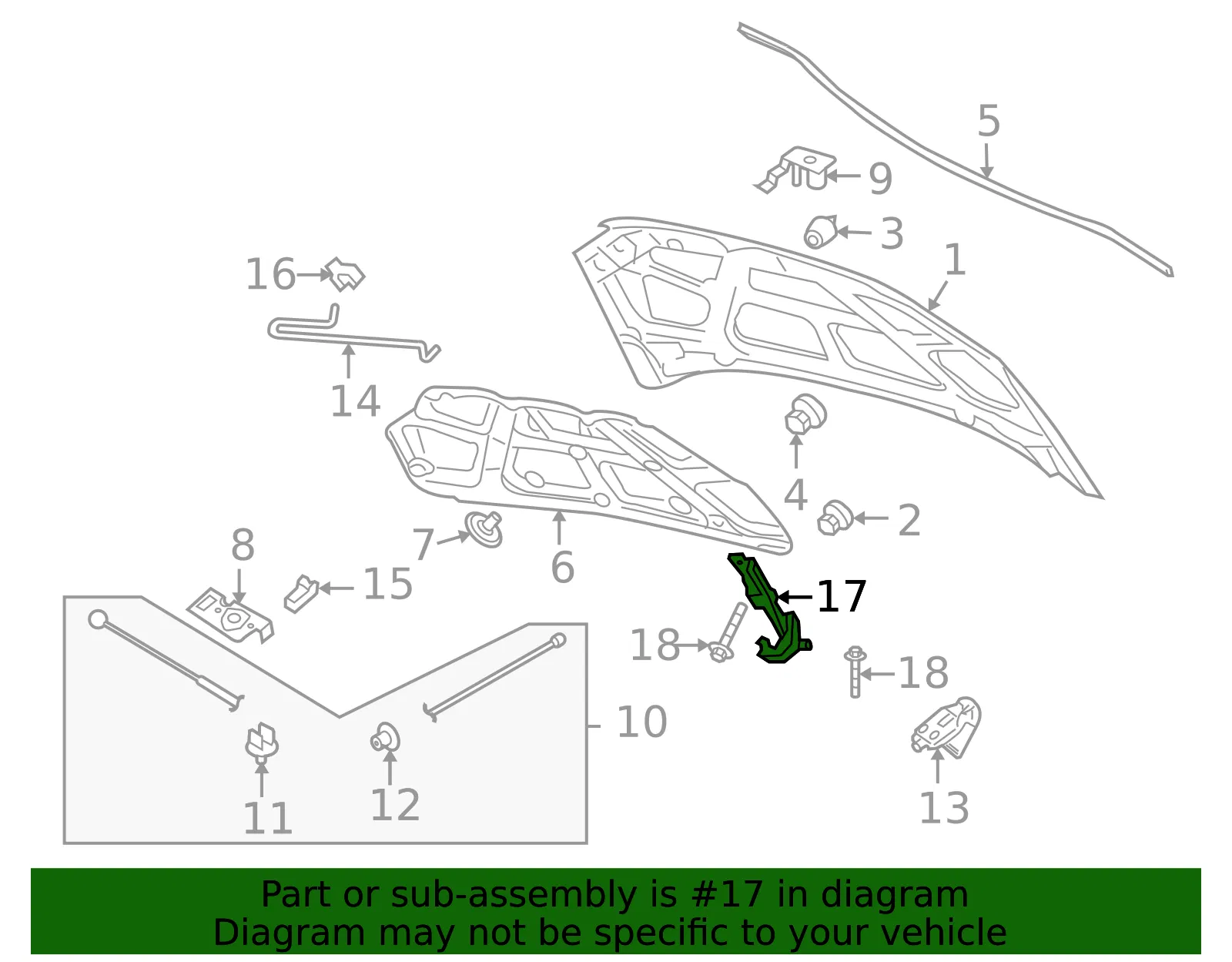 Hinge - Driver's Side (LH) - GM (94520982) - view 3