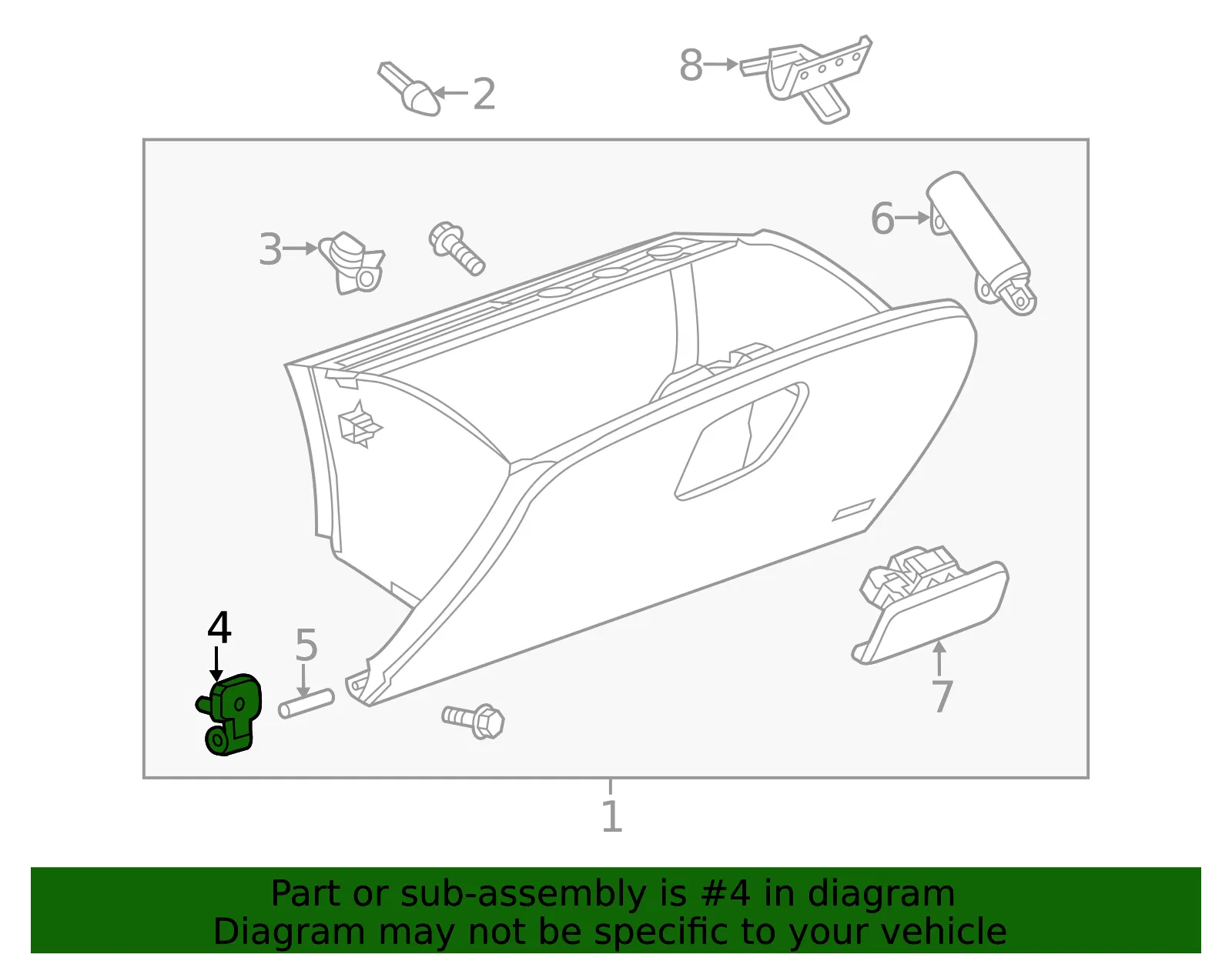 Instrument Panel Compartment Door Hinge - GM (94532302) - view 5