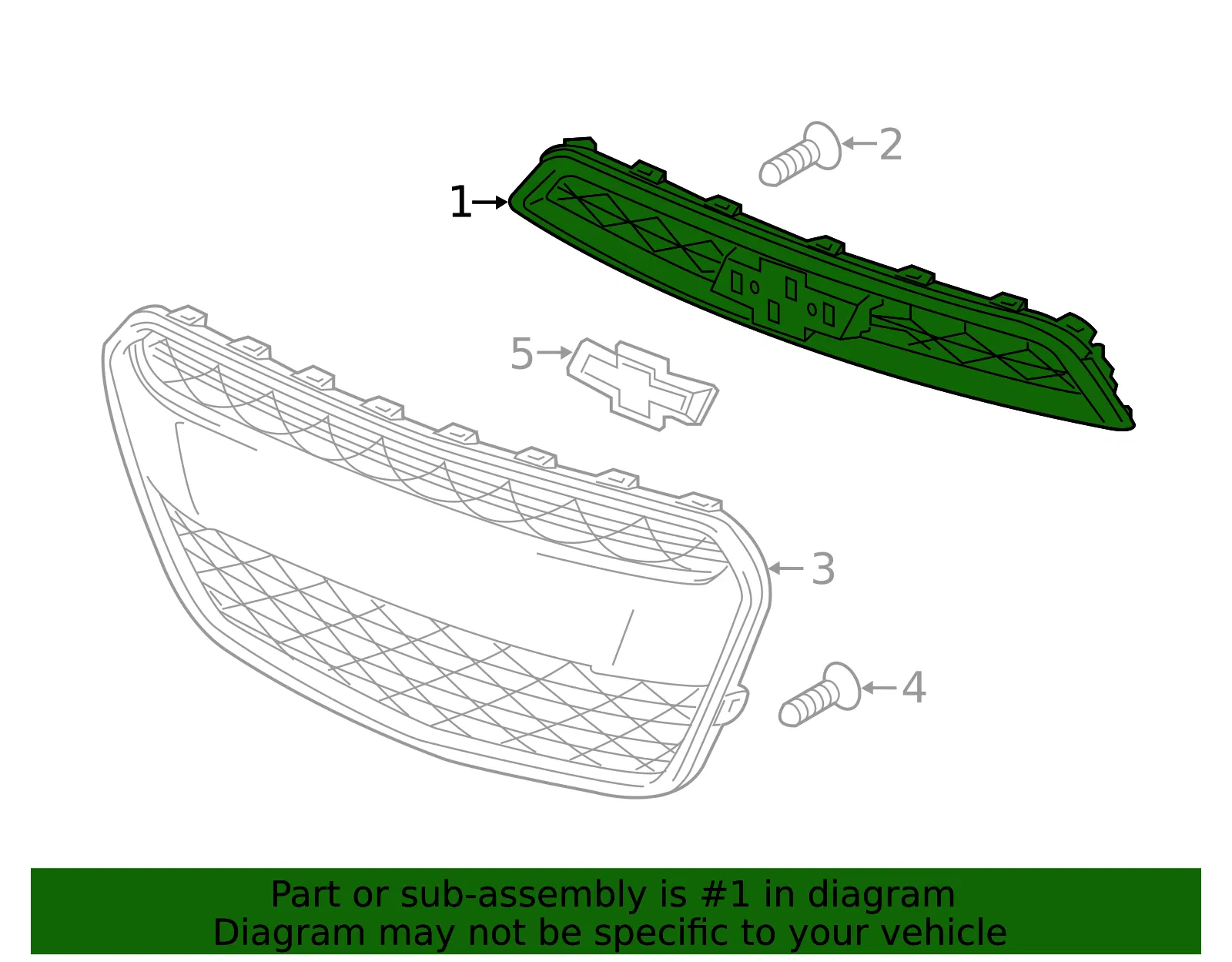 Front Upper Grille - GM (94550234) - view 3