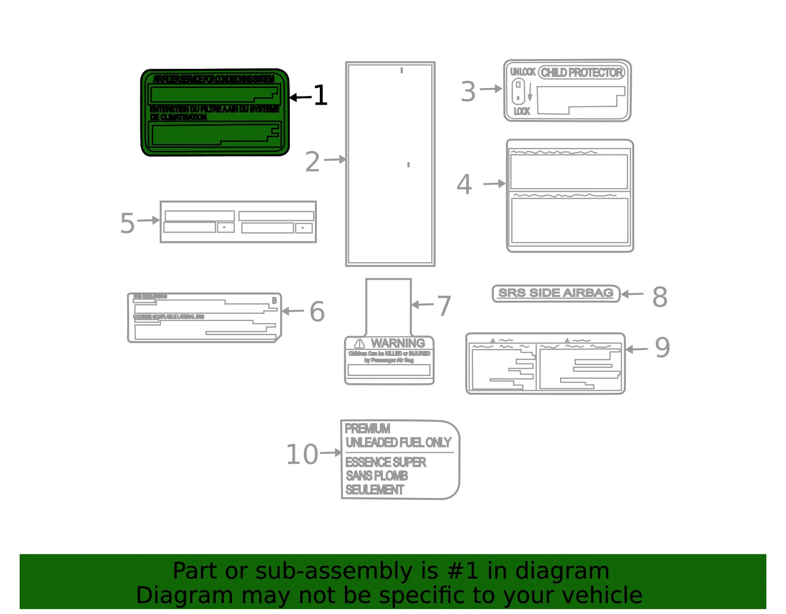 Label Splg Gap Info - GM (94859445) - view 2