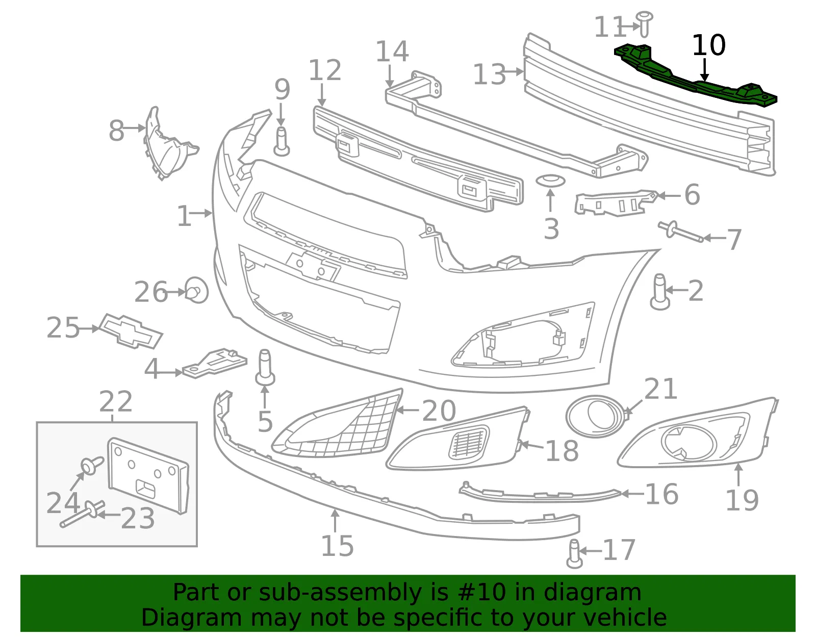 Front Grille Support Bracket - GM (95026539) - view 4