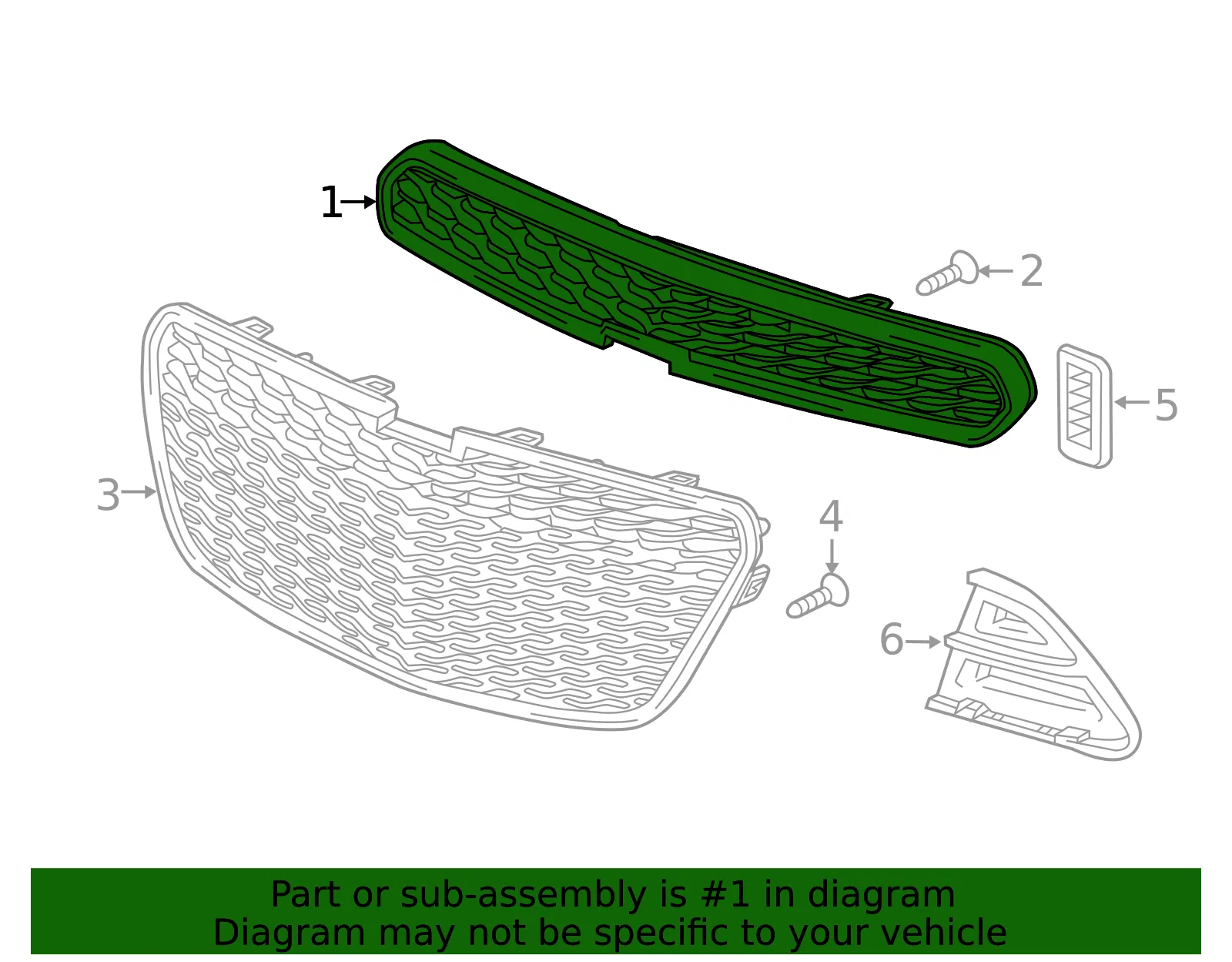 Front Upper Grille - GM (95078754) - view 4