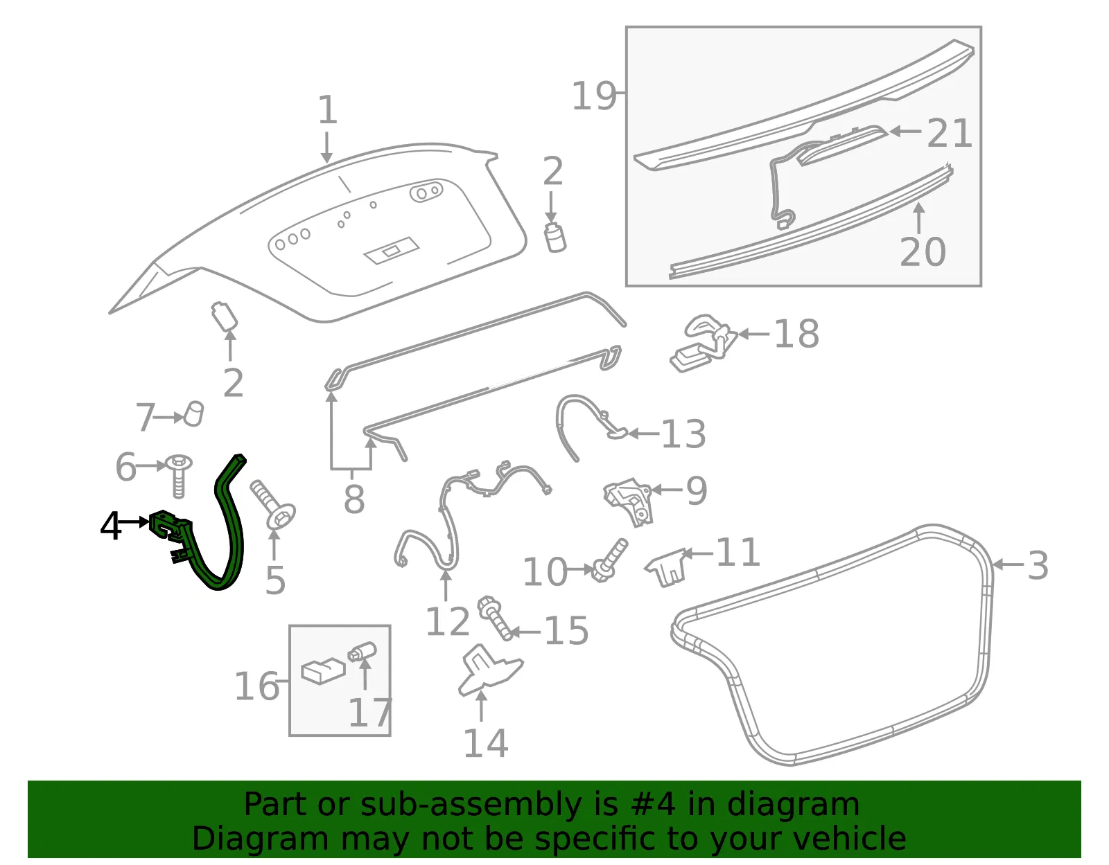 Hinge - Passenger Side (RH) - GM (95080709) - view 4