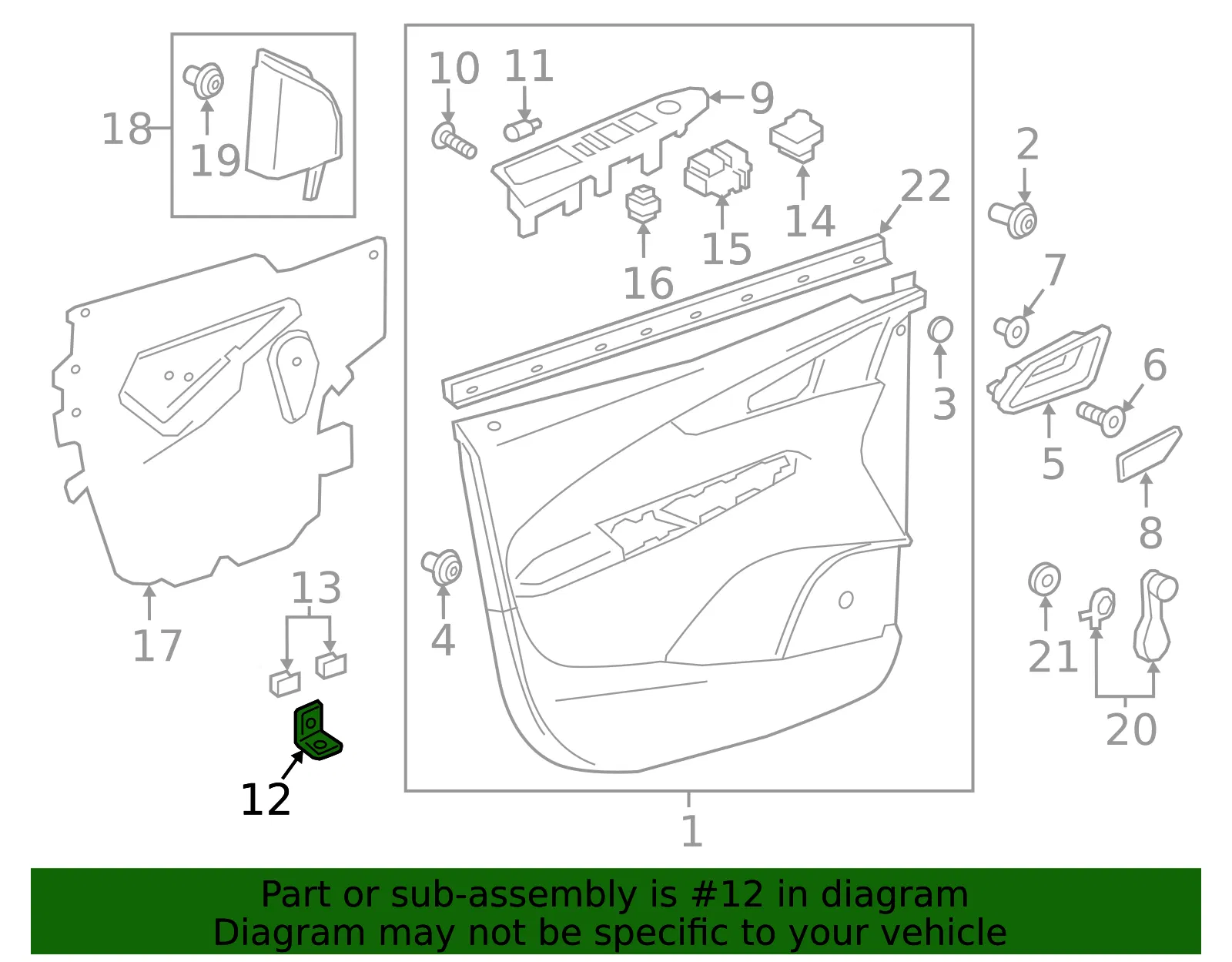 Front Side Door Armrest Bracket - GM (95401663) - view 3