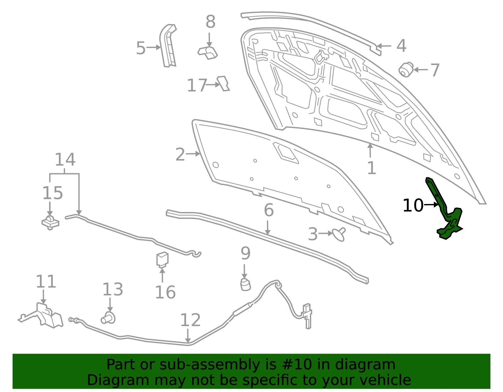Hinge - Passenger Side (RH) - GM (95406039) - view 4
