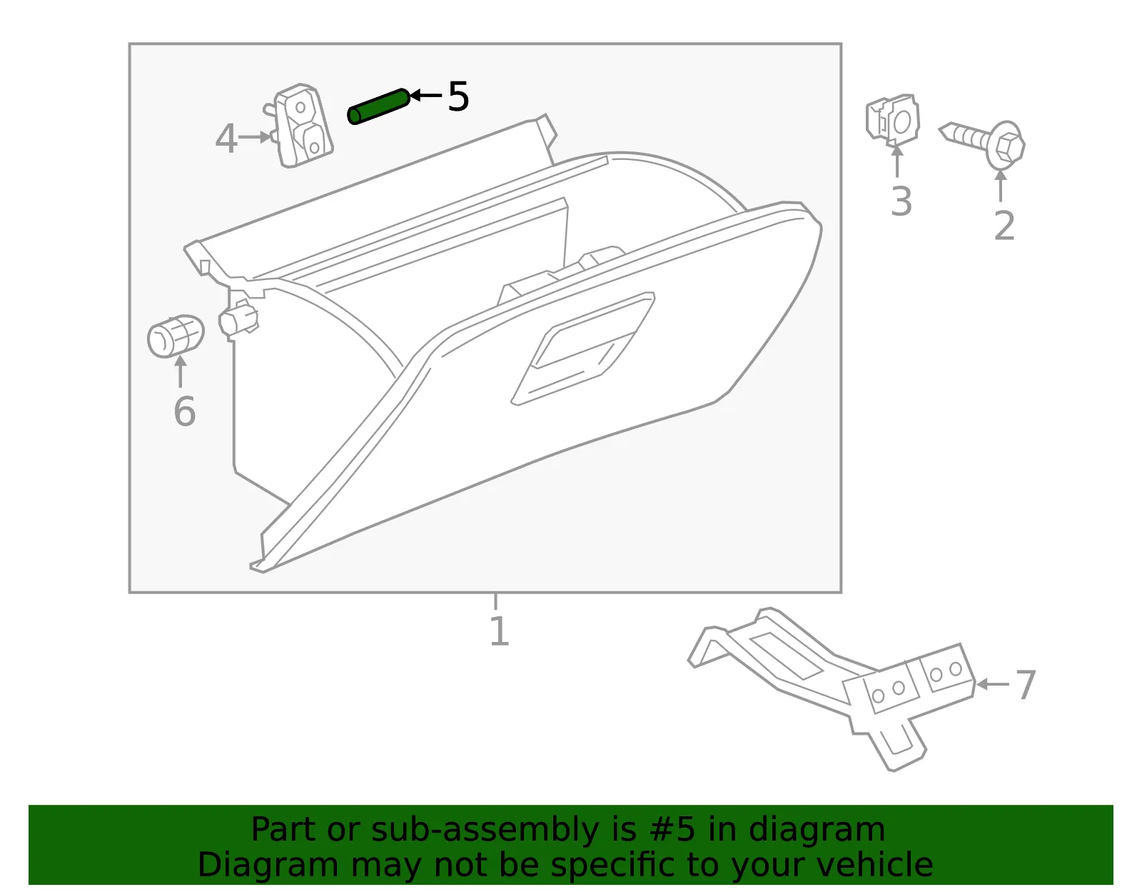 Instrument Panel Compartment Hinge Pin - GM (95441546) - view 3