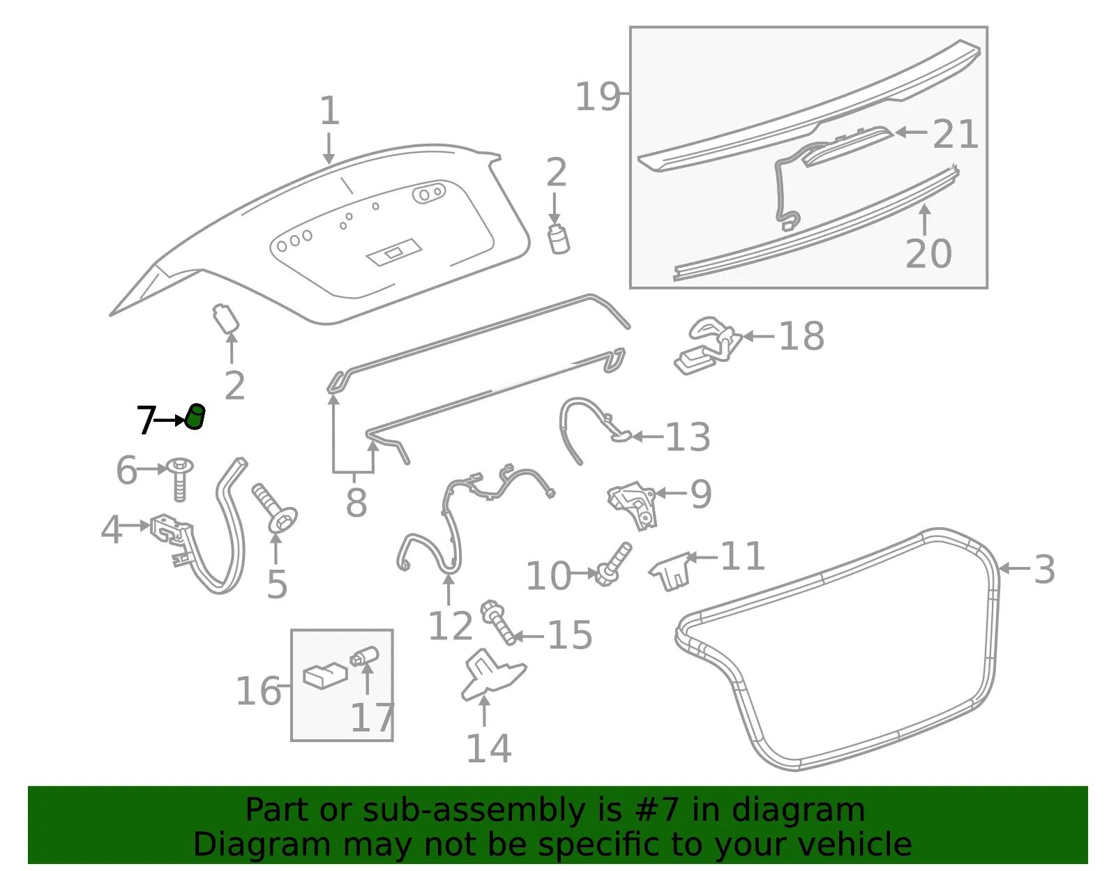 Deck Lid Hinge Bumper - GM (95476239) - view 3