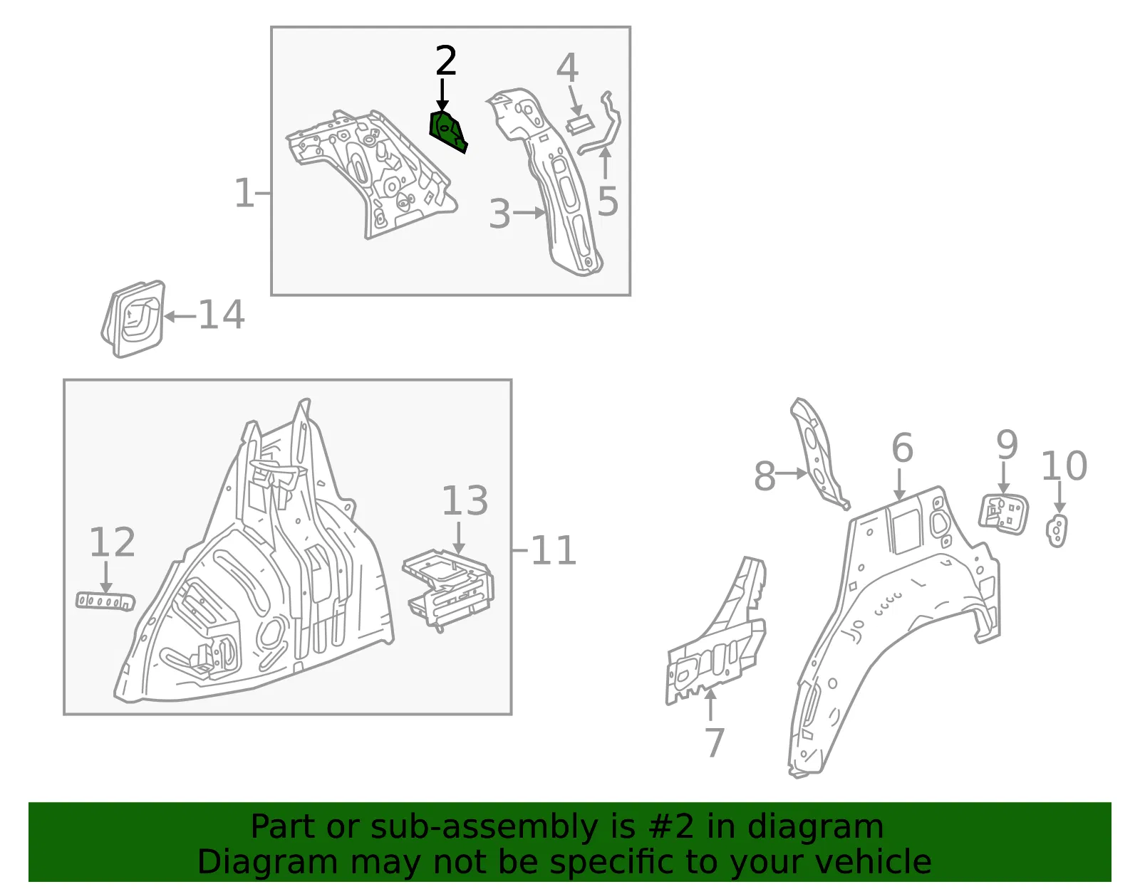 Upper Quarter Panel Bracket - Driver's Side (LH) - GM (95476449) - view 4