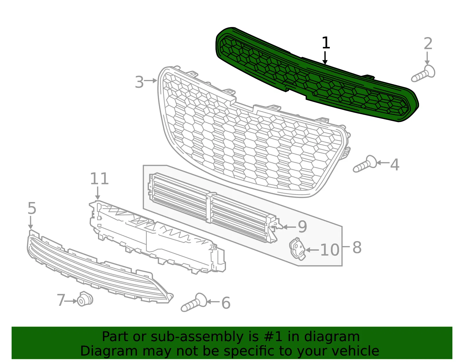 Upper Grille - GM (95489504) - view 3