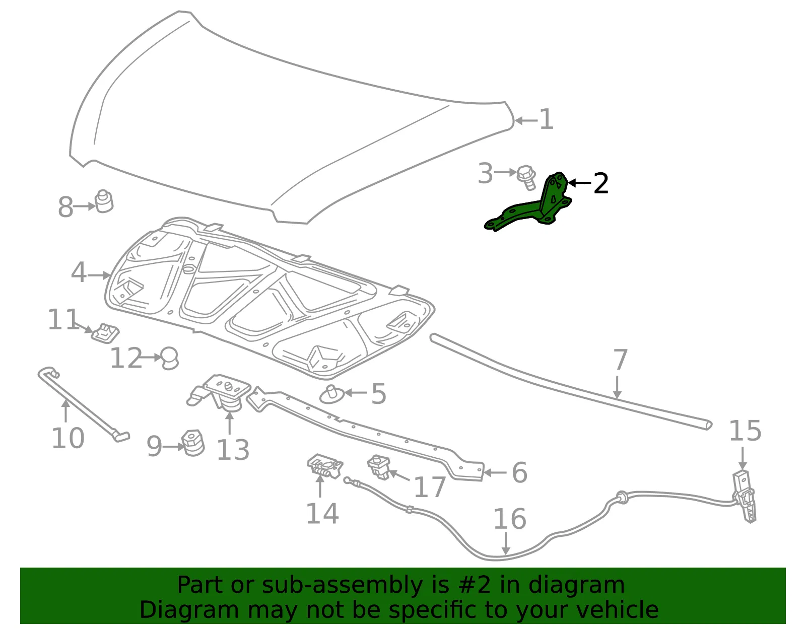 Hinge - Passenger Side (RH) - GM (95962306) - view 3