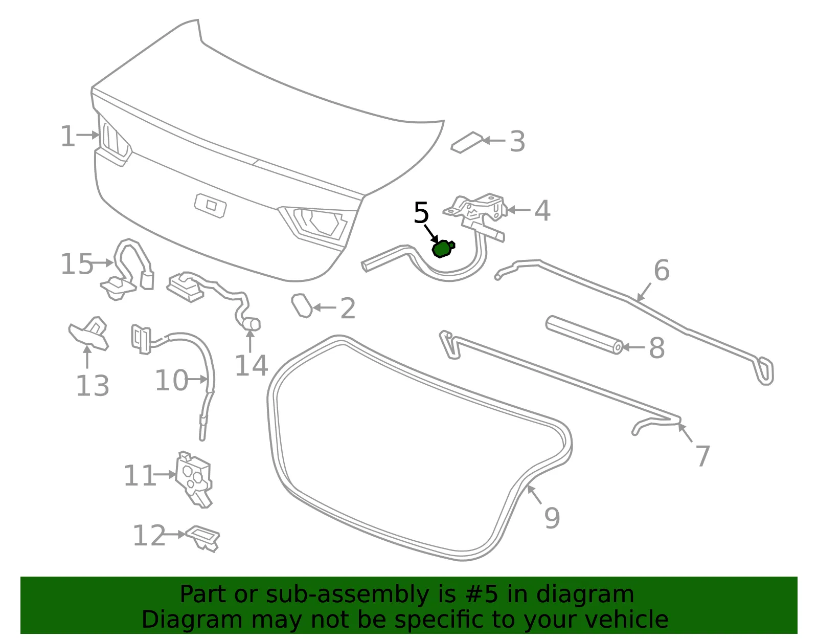 Deck Lid Hinge Bumper - GM (96185310) - view 4