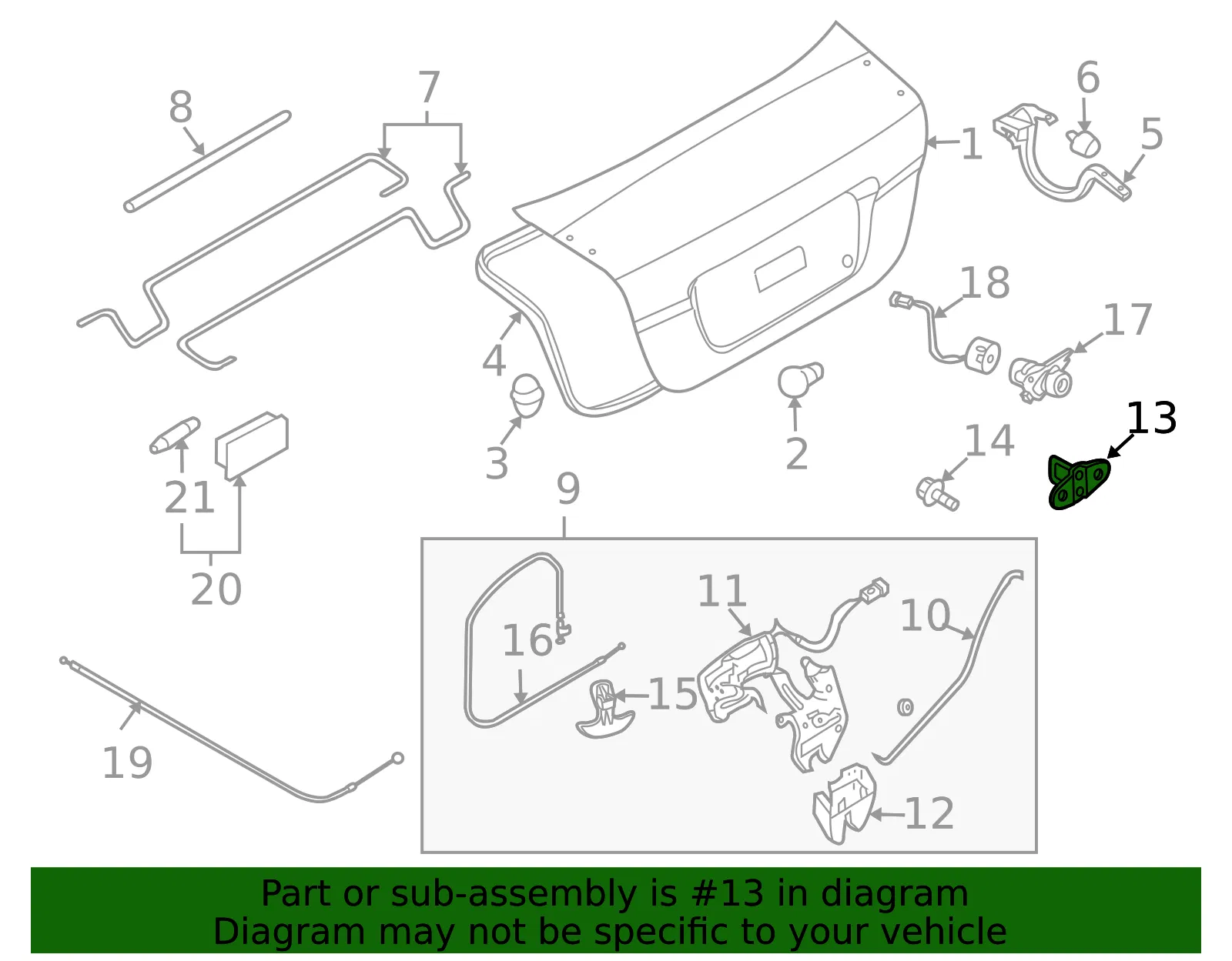 Deck Lid Latch Striker - GM (96428798) - view 3