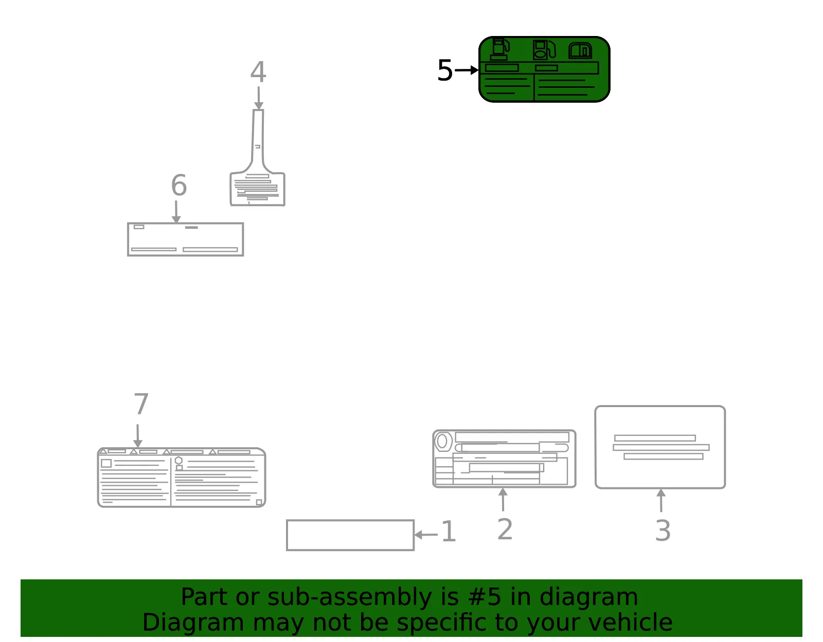 10Pk Label Fuel Recommenda - GM (96490999) - view 2