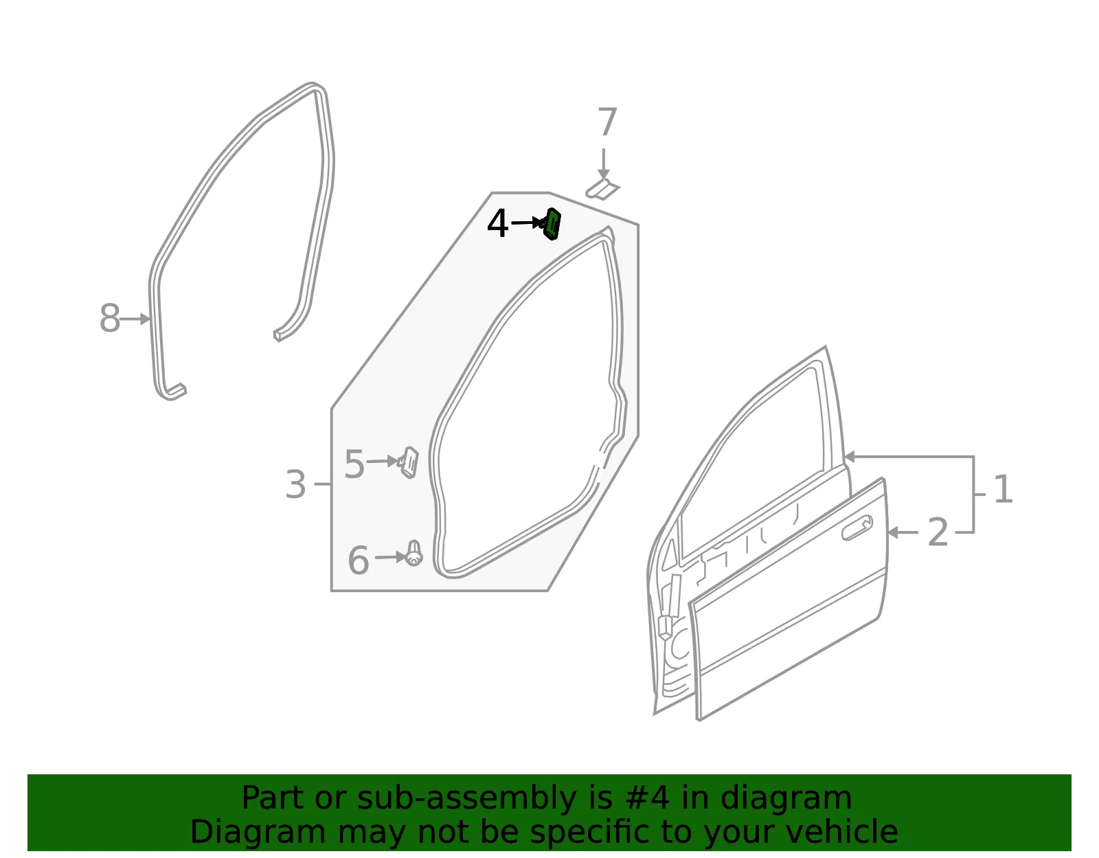 Door Weather-Strip Retainer - Passenger Side (RH) - GM (96814454) - view 2