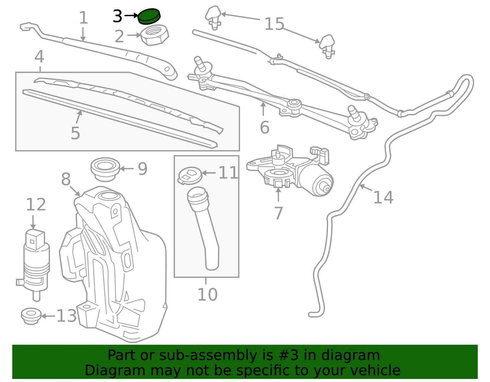 Windshield Wiper Arm Nut Cap - GM (96845751) - view 4