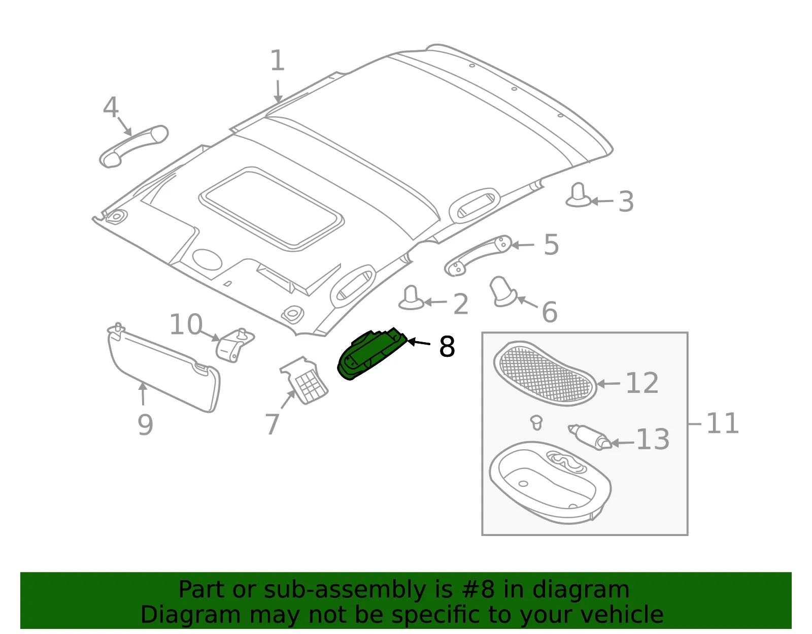 Roof Front Outer Compartment - GM (96989539) - view 4