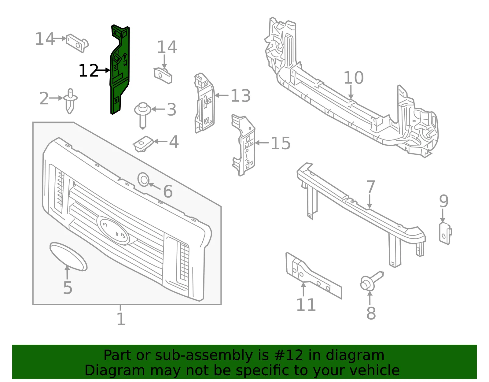 Grille Bracket - Ford (AC2Z-8268-A) - view 5