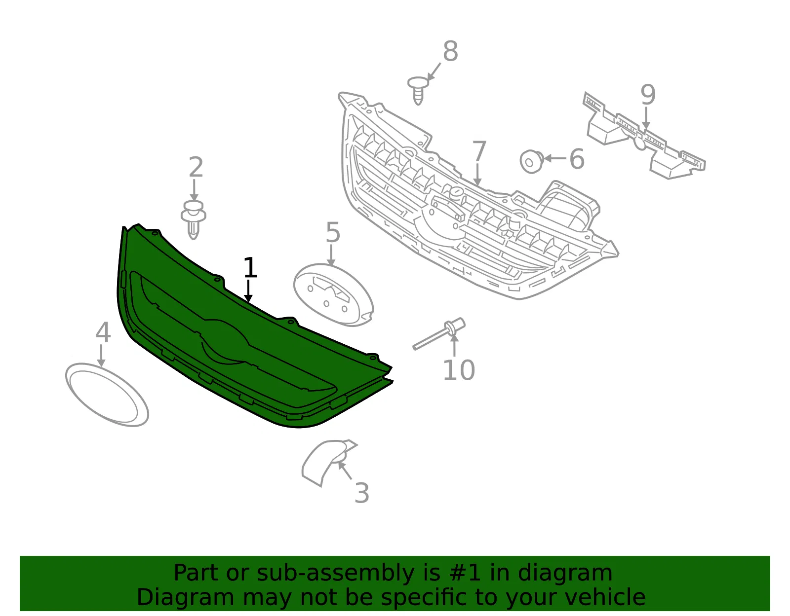 Bumper Grille - Ford (AE8Z-8200-CA) - view 7