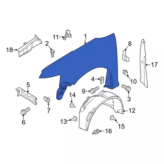 Fender - Passenger Side (RH) - Ford (BA8Z-16005-A) - view 5