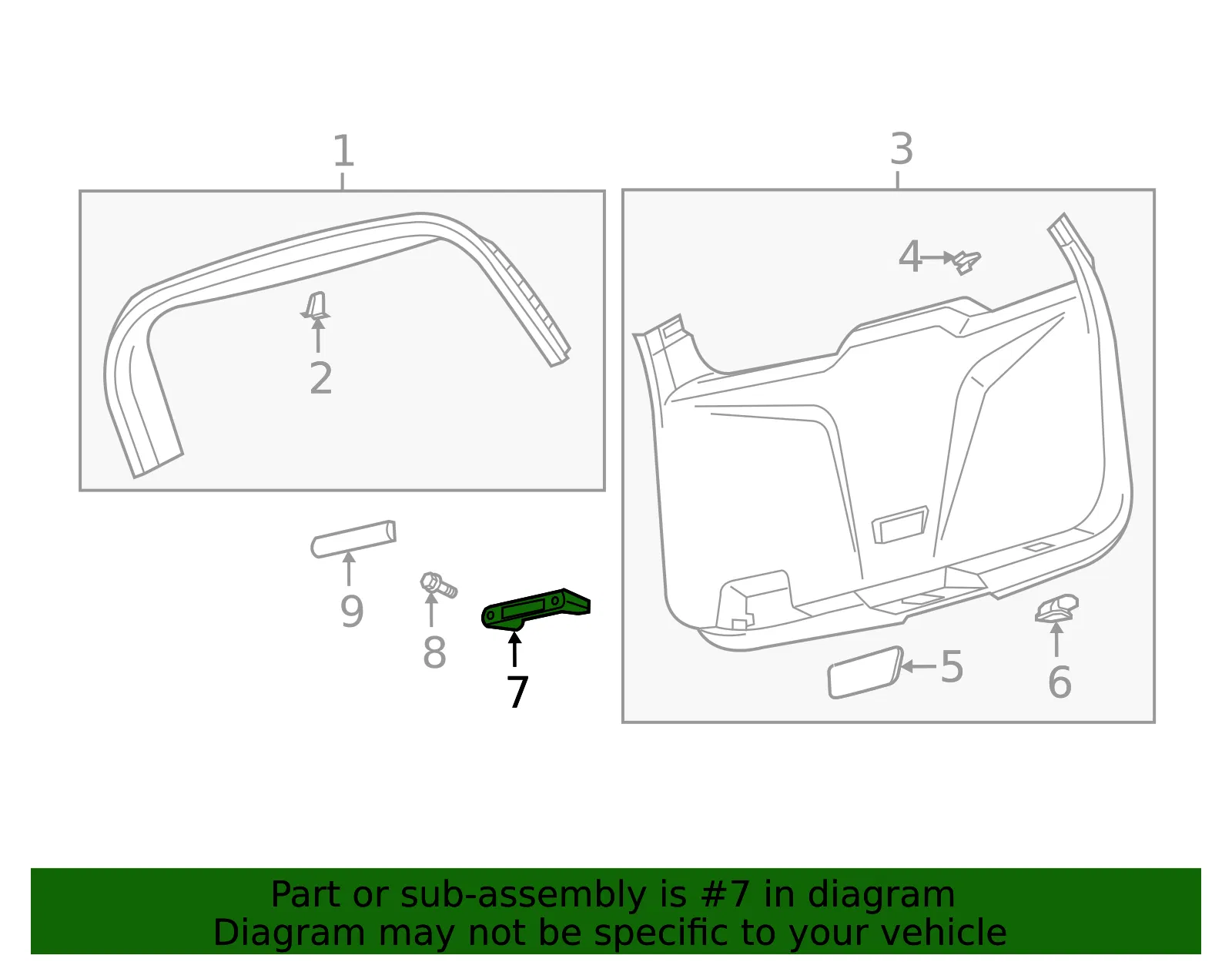 Pull Handle - Ford (BB5Z-78434A14-AA) - view 8