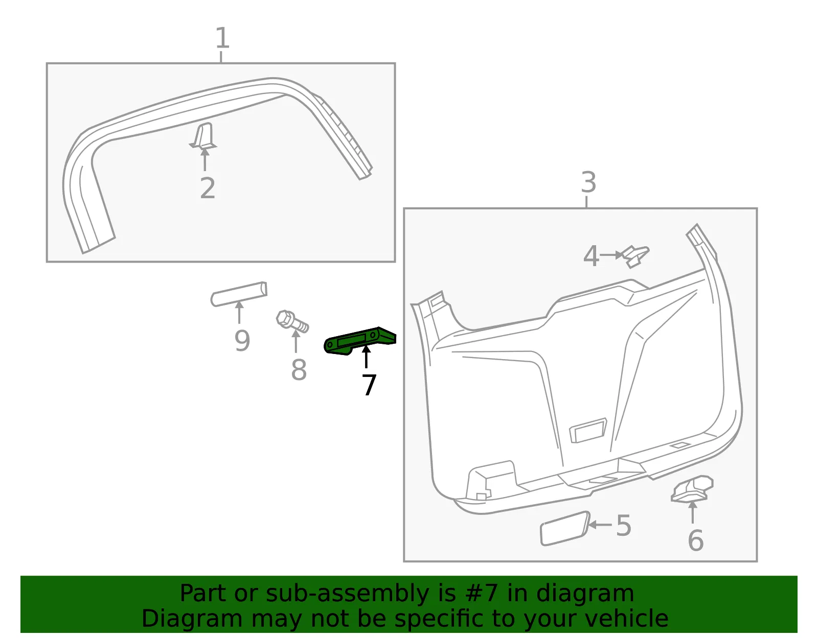 Pull Handle - Ford (BB5Z-78434A14-AC) - view 7