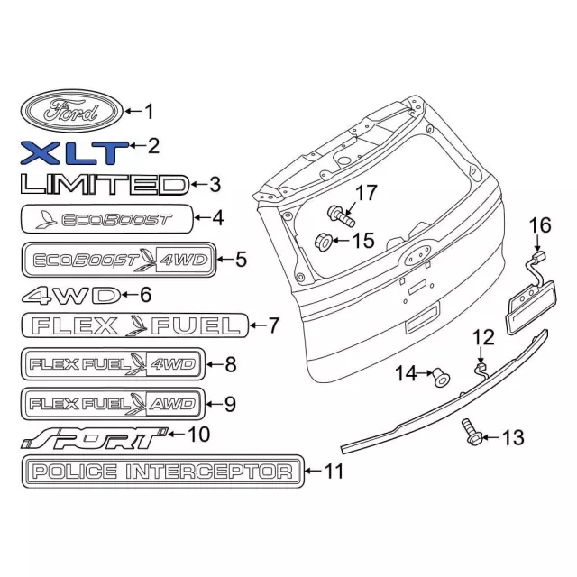 Hatch Emblem - Ford (BB5Z-9942528-E) - view 6