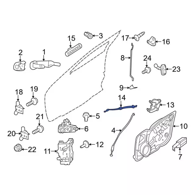 Door Latch Cable - Ford (BE5Z-54221A00-A) - view 13
