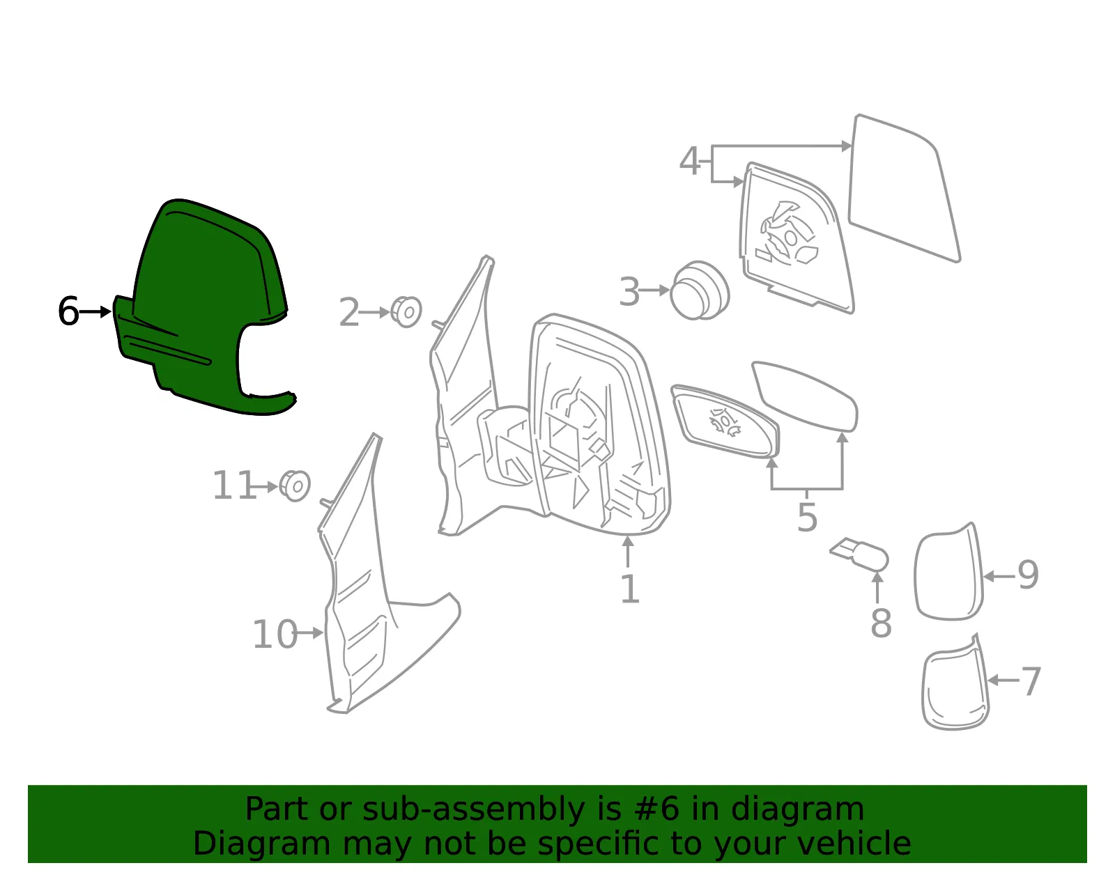 Mirror Cover - Ford (BK3Z-17D743-A) - view 6